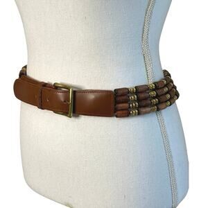 Express vintage women's leather and beaded belt size medium
